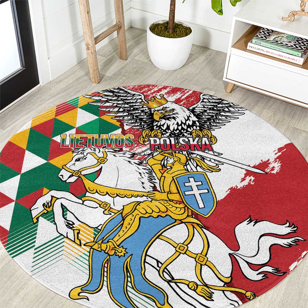 Poland-Lithuania Vytis and Royal Eagle Round Carpet