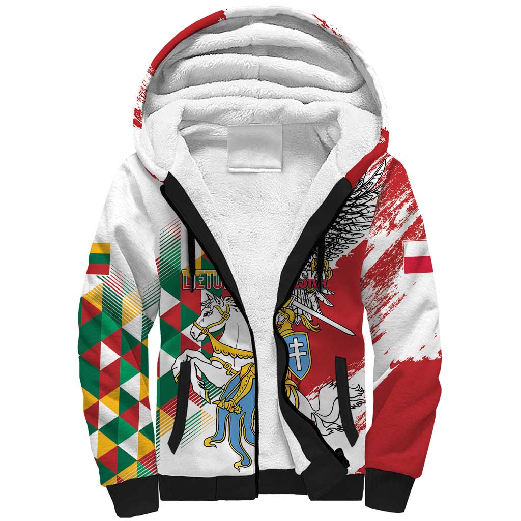Poland-Lithuania Vytis and Royal Eagle Sherpa Hoodie