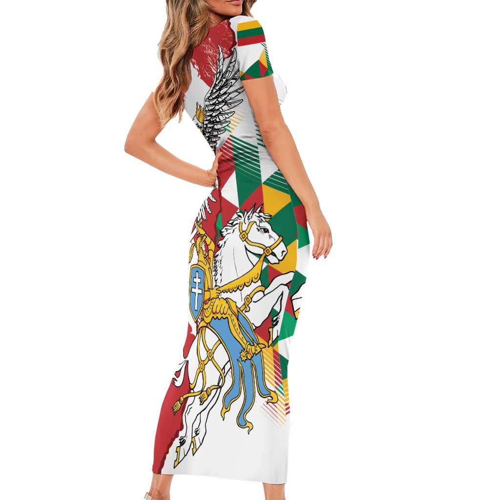 Poland-Lithuania Vytis and Royal Eagle Short Sleeve Bodycon Dress