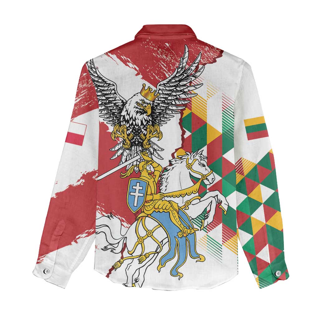Poland-Lithuania Vytis and Royal Eagle Women Casual Shirt