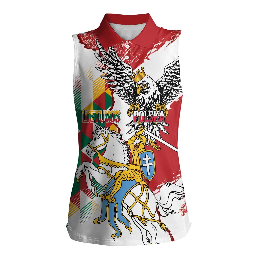 Poland-Lithuania Vytis and Royal Eagle Women Sleeveless Polo Shirt