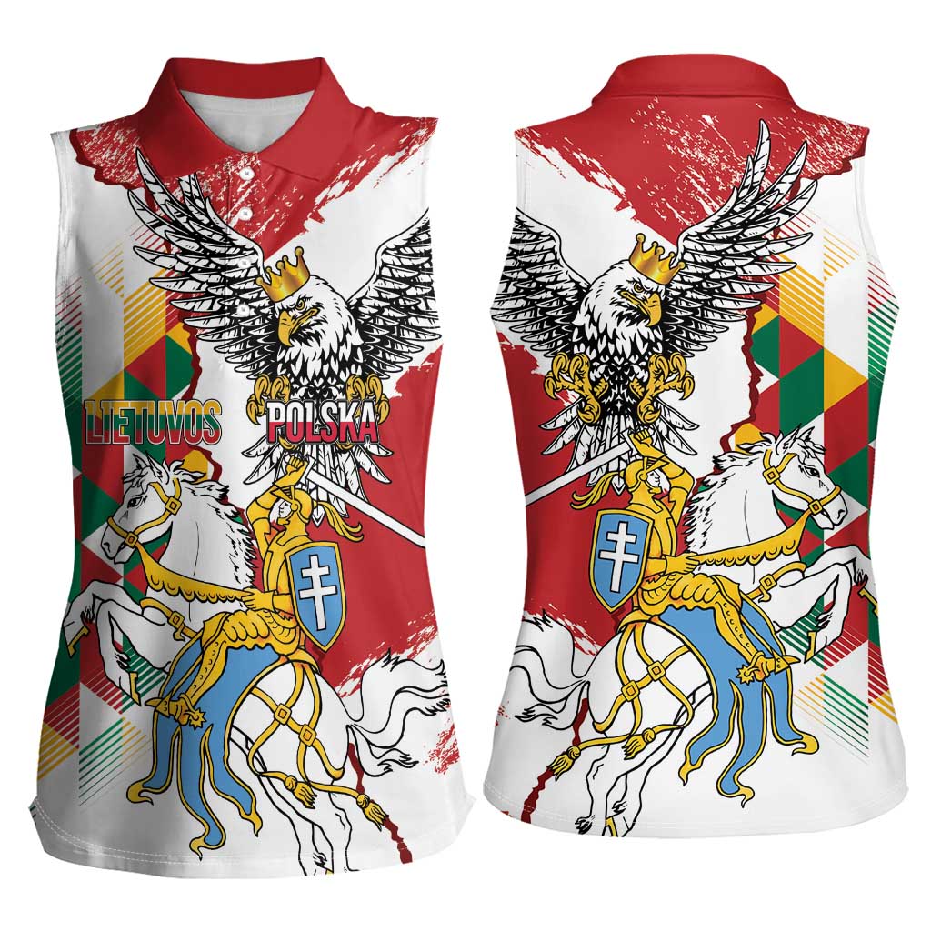 Poland-Lithuania Vytis and Royal Eagle Women Sleeveless Polo Shirt