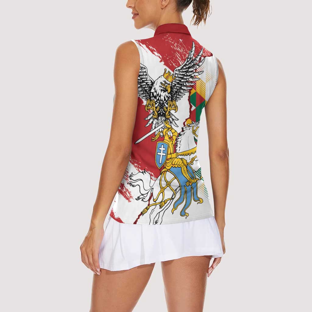 Poland-Lithuania Vytis and Royal Eagle Women Sleeveless Polo Shirt