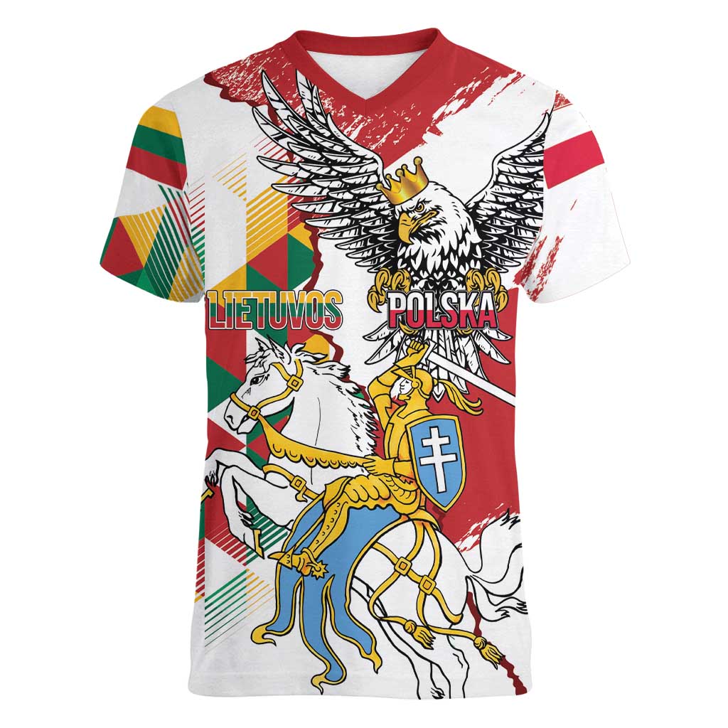 Poland-Lithuania Vytis and Royal Eagle Women V-Neck T-Shirt