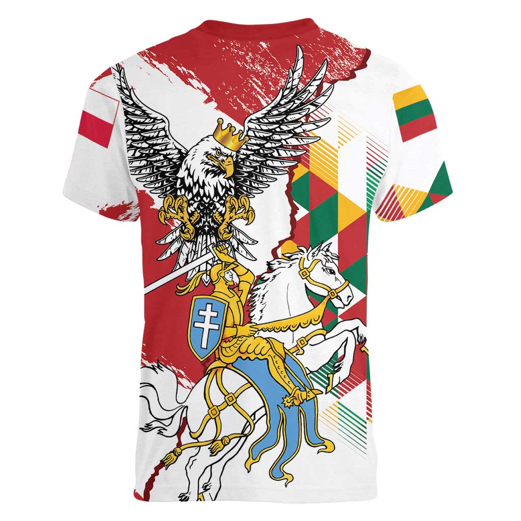 Poland-Lithuania Vytis and Royal Eagle Women V-Neck T-Shirt