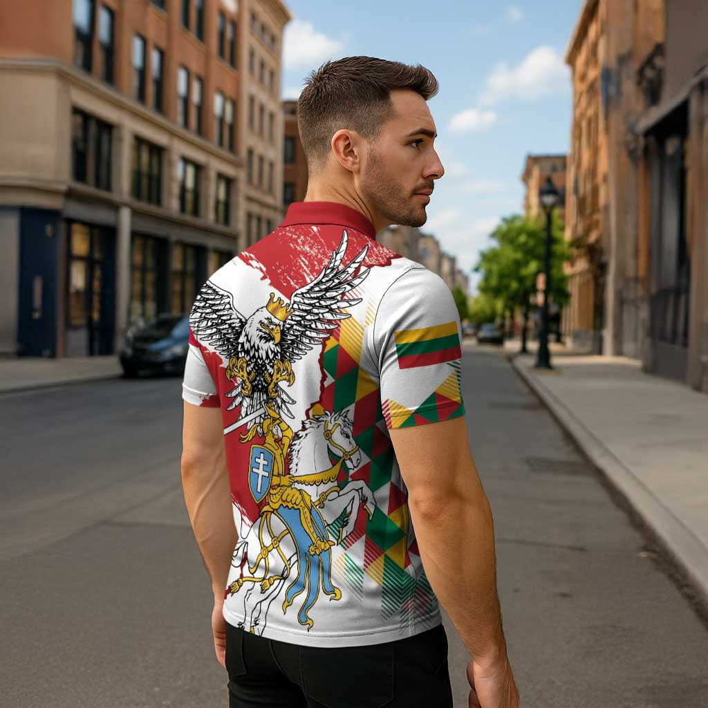 Poland-Lithuania Vytis and Royal Eagle Zipper Polo Shirt