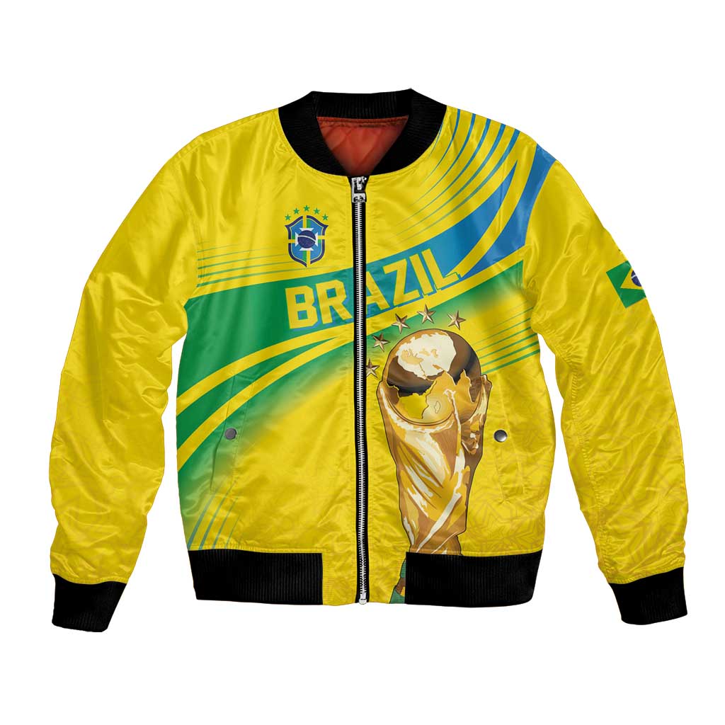 Brazil WC2026 Personalized Bomber Jacket Pentacampeón Canaries
