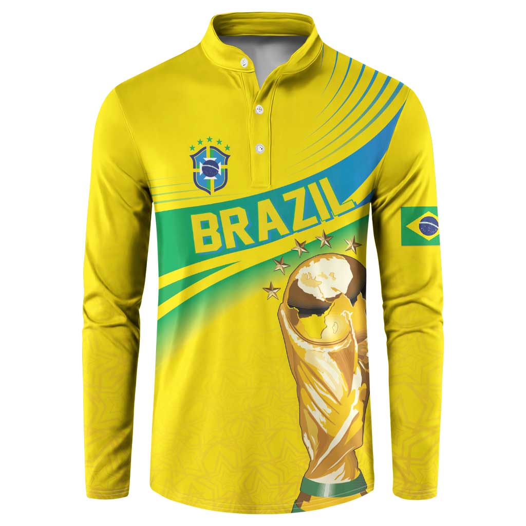 Brazil WC2026 Personalized Button Sweatshirt Pentacampeón Canaries