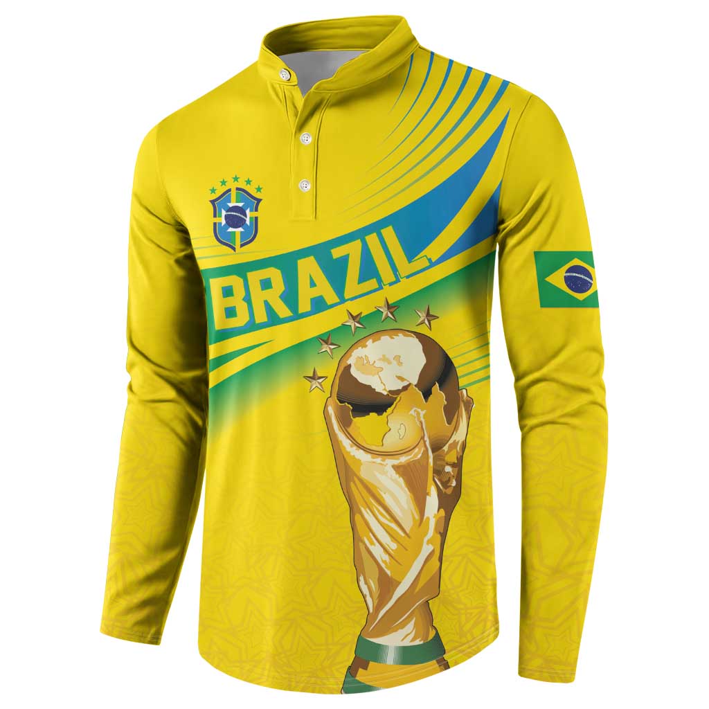 Brazil WC2026 Personalized Button Sweatshirt Pentacampeón Canaries