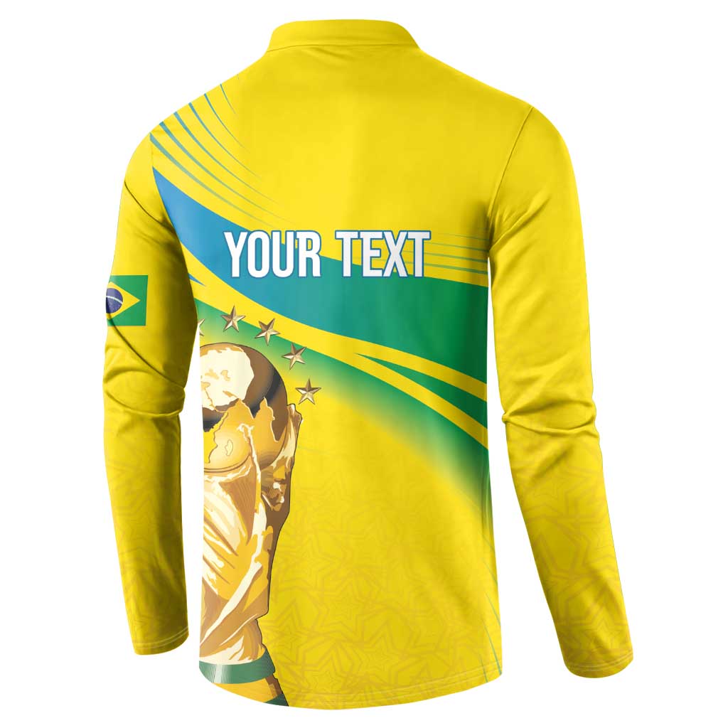 Brazil WC2026 Personalized Button Sweatshirt Pentacampeón Canaries