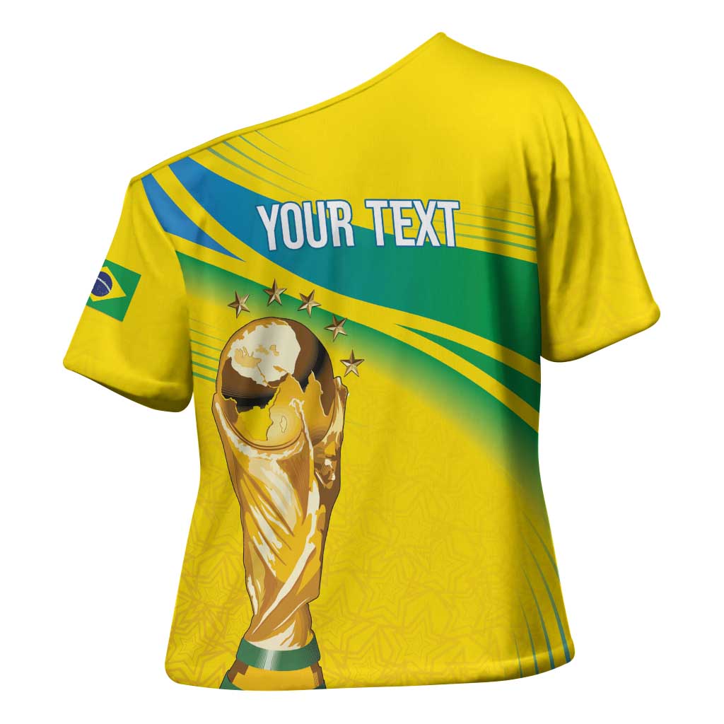 Brazil WC2026 Personalized Cross Shoulder Shirt Pentacampeón Canaries