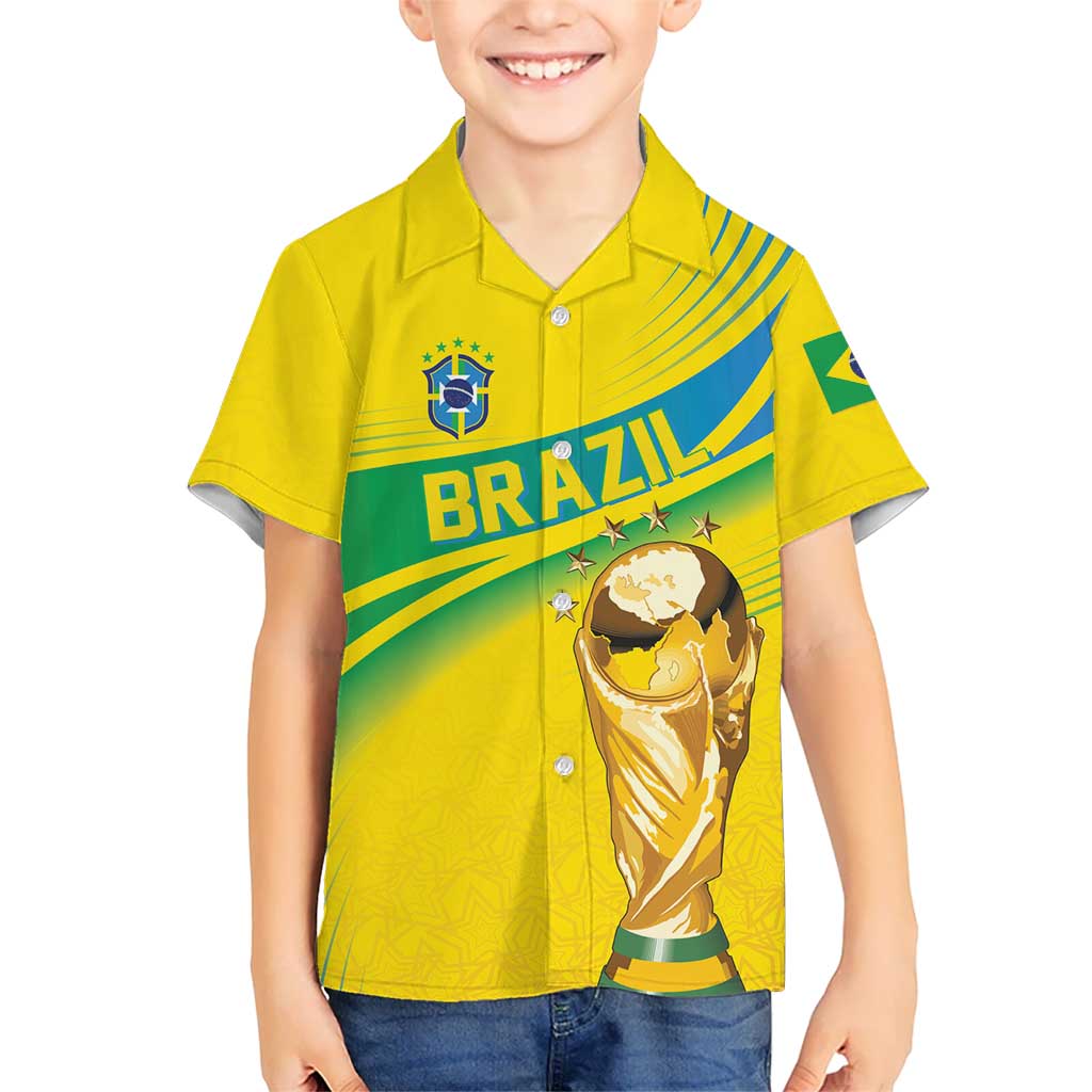 Brazil WC2026 Personalized Kid Hawaiian Shirt Pentacampeón Canaries