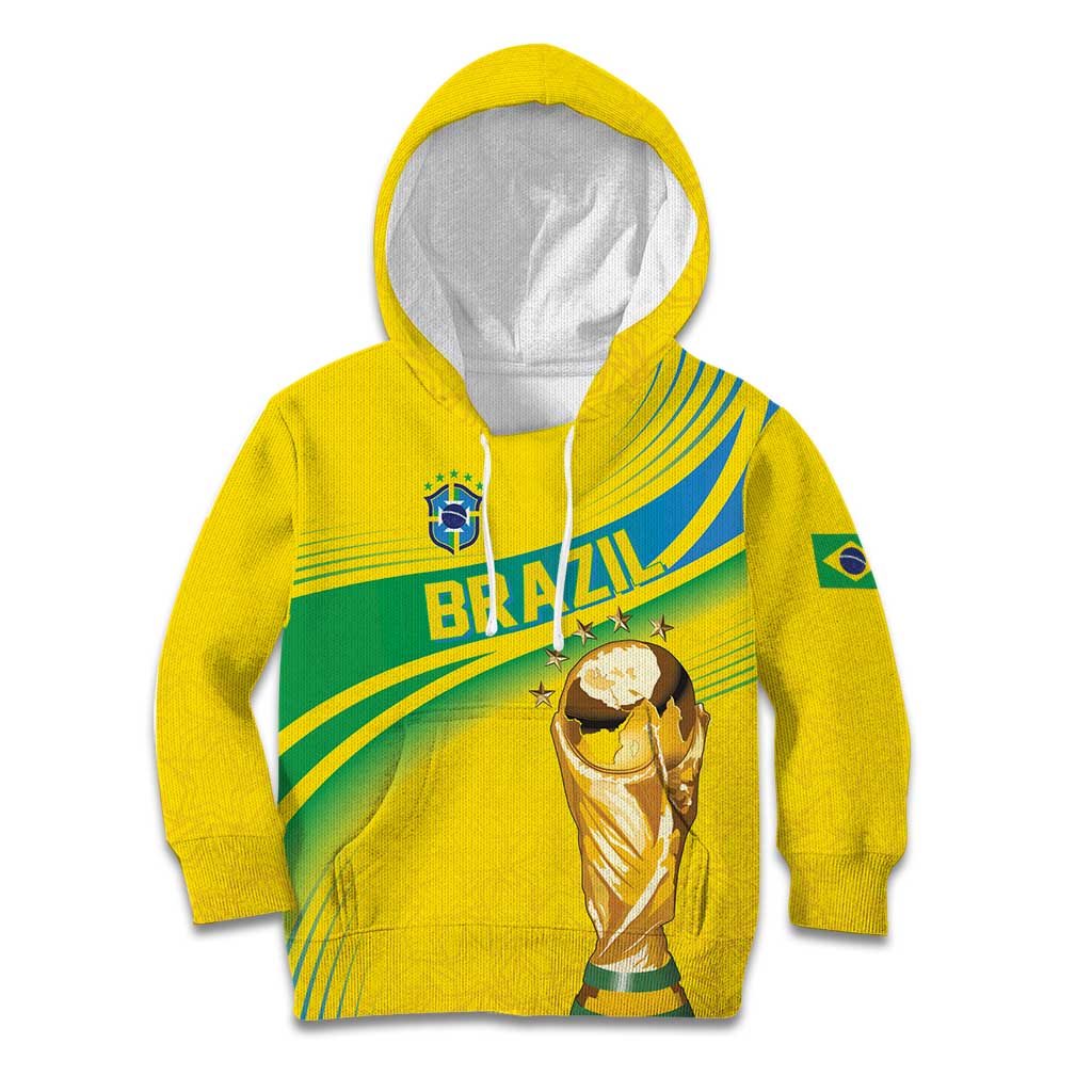 Brazil WC2026 Personalized Kid Hoodie Pentacampeón Canaries