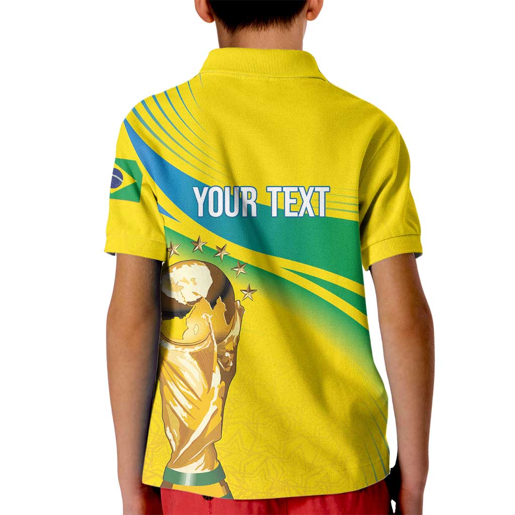 Brazil WC2026 Personalized Kid Polo Shirt Pentacampeón Canaries