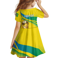 Brazil WC2026 Personalized Kid Short Sleeve Dress Pentacampeón Canaries