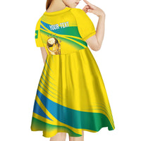 Brazil WC2026 Personalized Kid Short Sleeve Dress Pentacampeón Canaries
