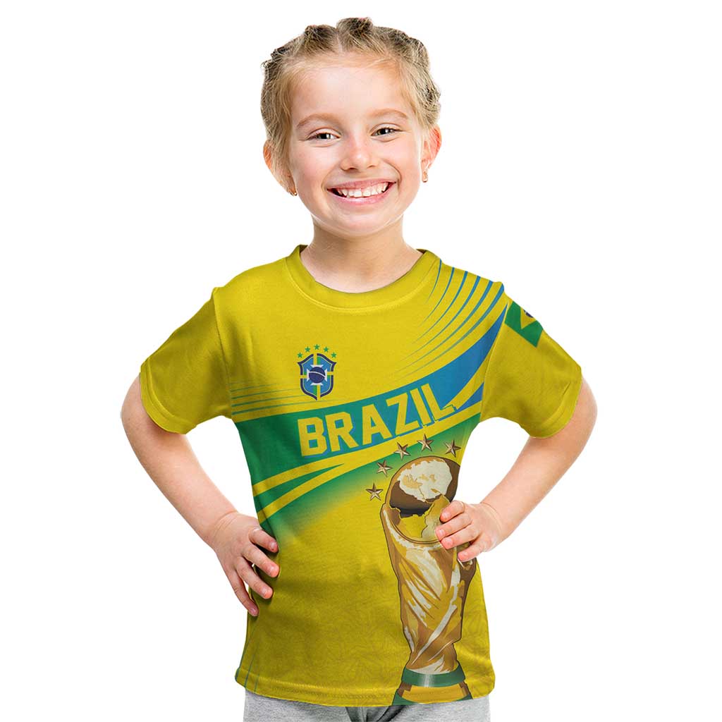 Brazil WC2026 Personalized Kid T Shirt Pentacampeón Canaries