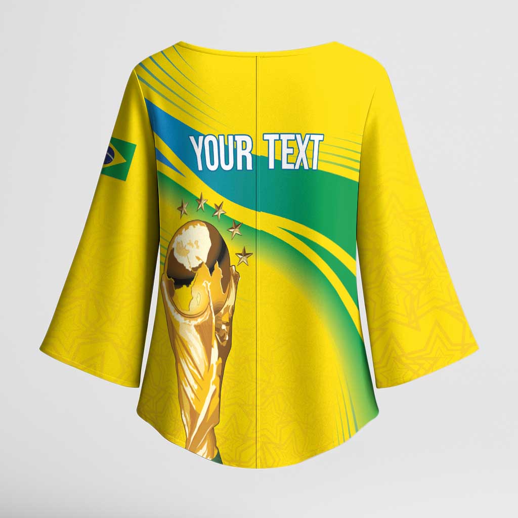 Brazil WC2026 Personalized Kimono Sleeve Blouse Pentacampeón Canaries