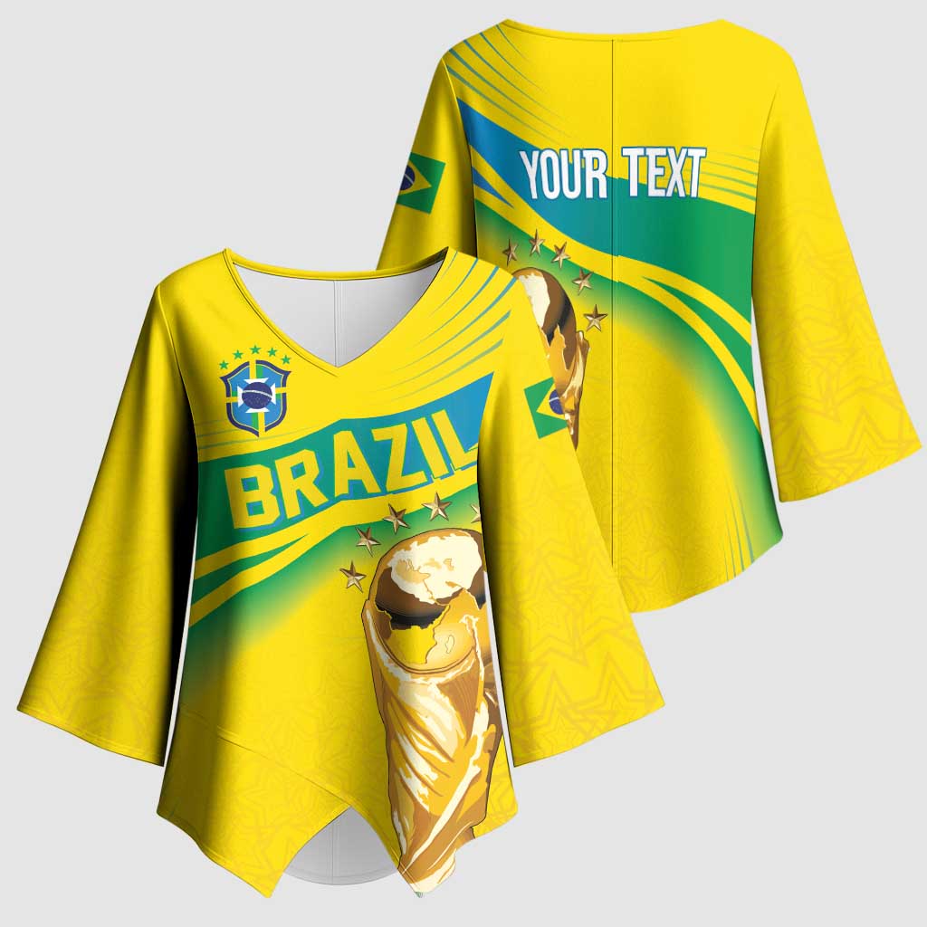 Brazil WC2026 Personalized Kimono Sleeve Blouse Pentacampeón Canaries