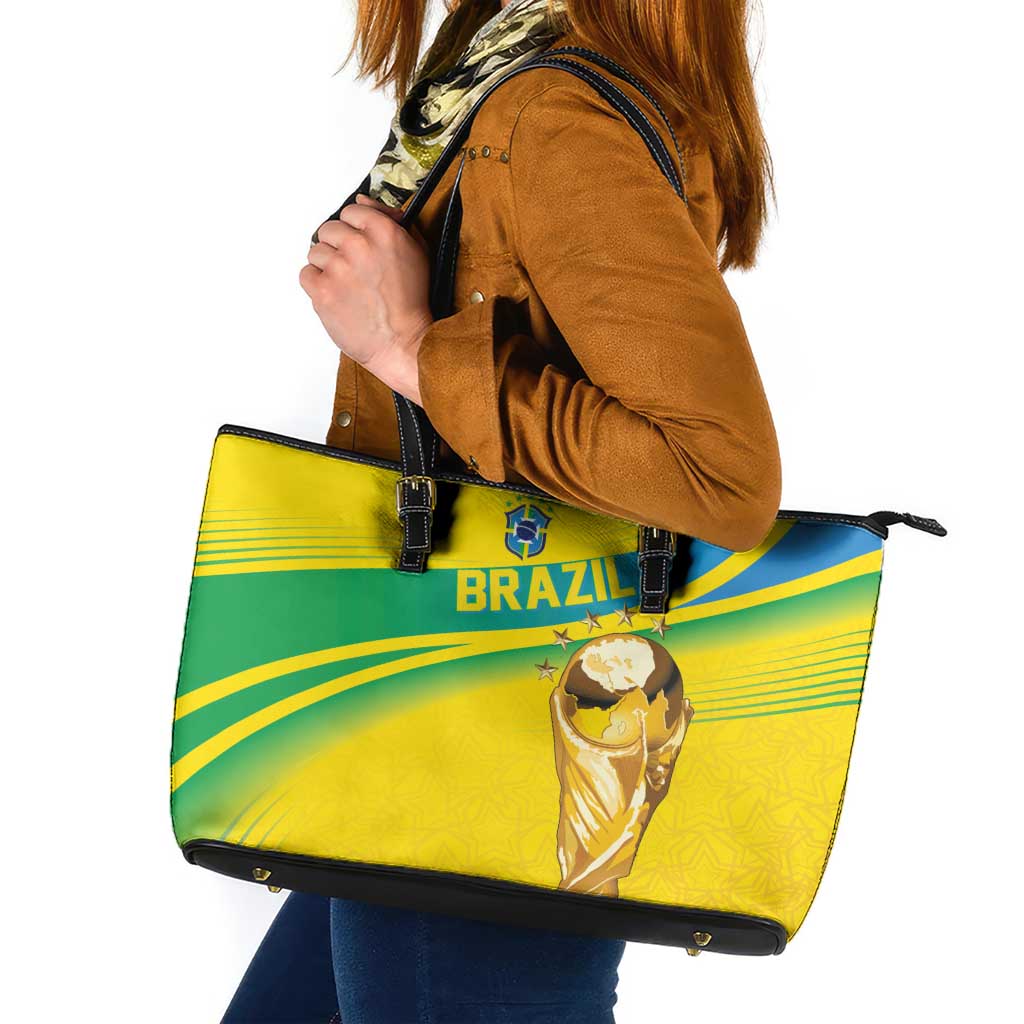 Brazil WC2026 Leather Tote Bag Pentacampeón Canaries