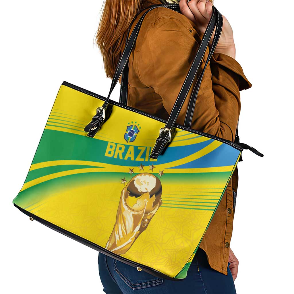 Brazil WC2026 Leather Tote Bag Pentacampeón Canaries