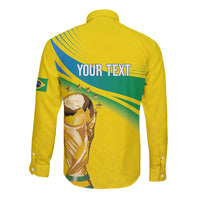 Brazil WC2026 Personalized Long Sleeve Button Shirt Pentacampeón Canaries
