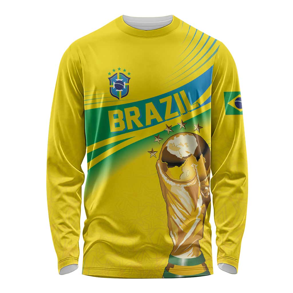 Brazil WC2026 Personalized Long Sleeve Shirt Pentacampeón Canaries