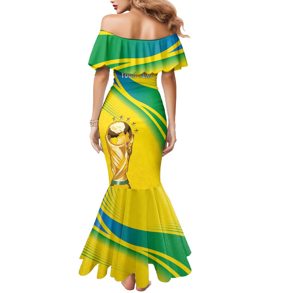 Brazil WC2026 Personalized Mermaid Dress Pentacampeón Canaries