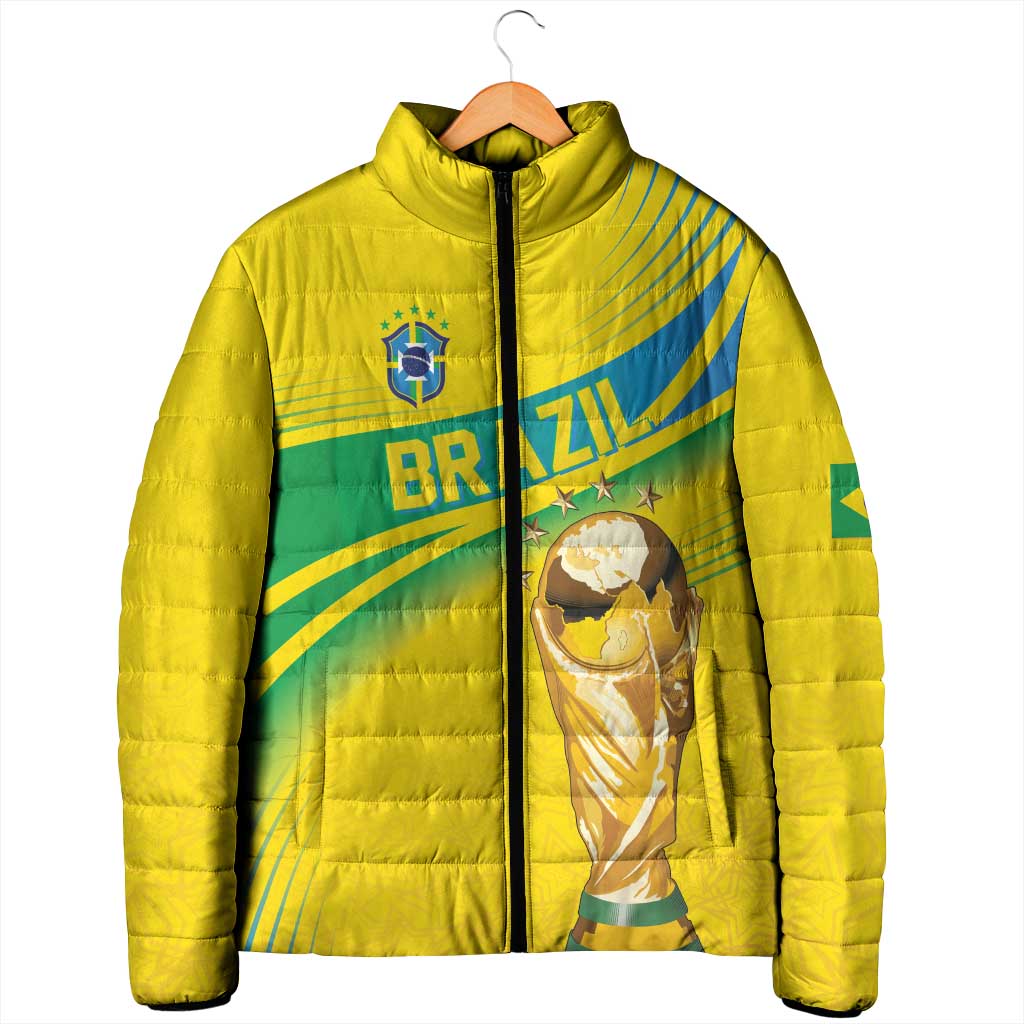 Brazil WC2026 Personalized Padded Jacket Pentacampeón Canaries
