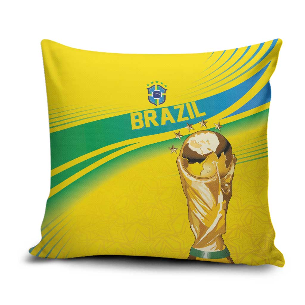 Brazil WC2026 Pillow Cover Pentacampeón Canaries