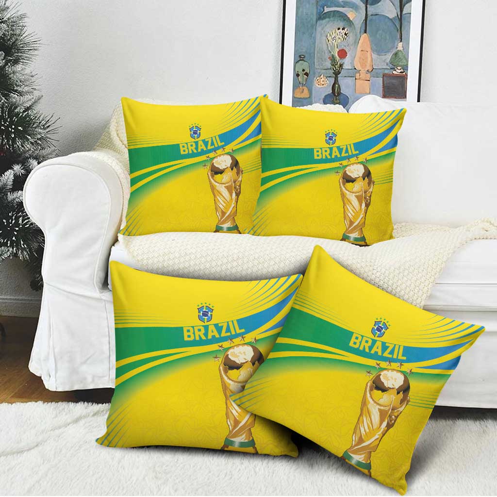 Brazil WC2026 Pillow Cover Pentacampeón Canaries