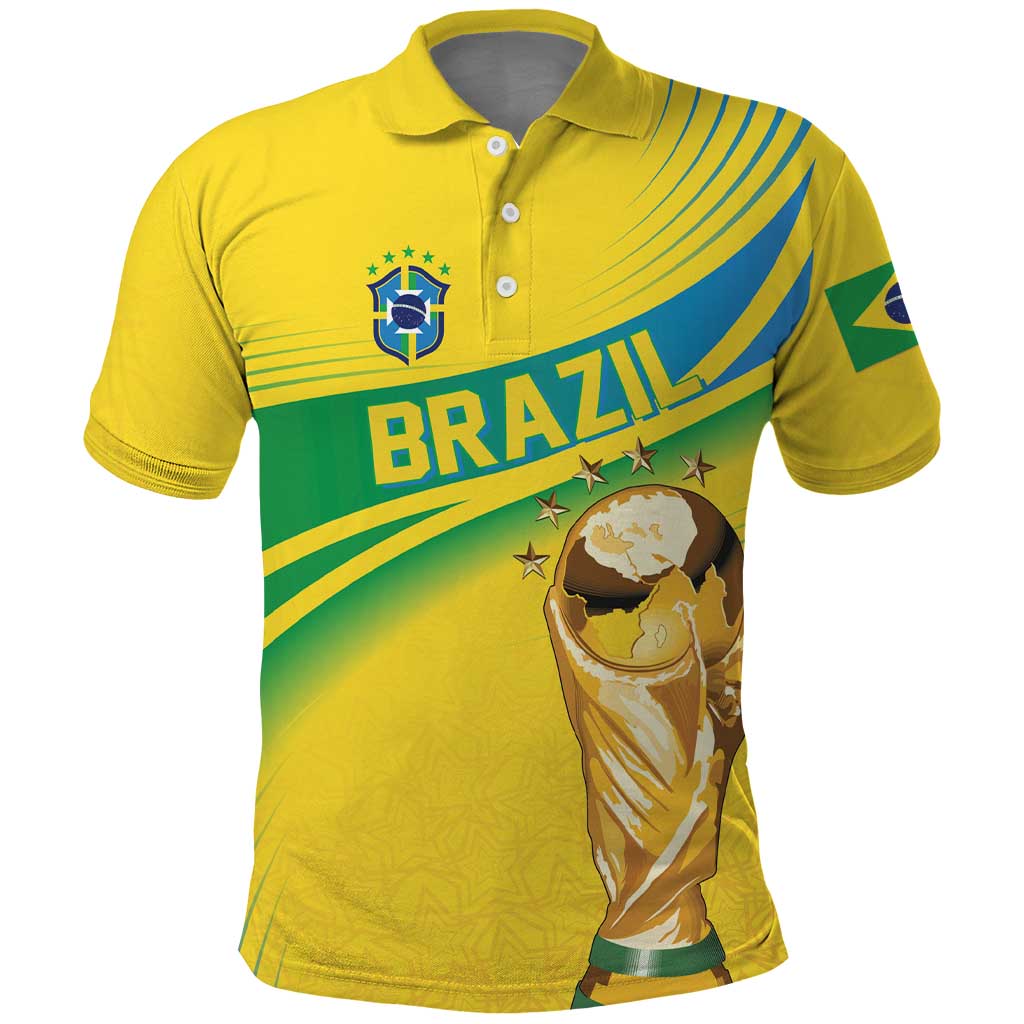 Brazil WC2026 Personalized Polo Shirt Pentacampeón Canaries