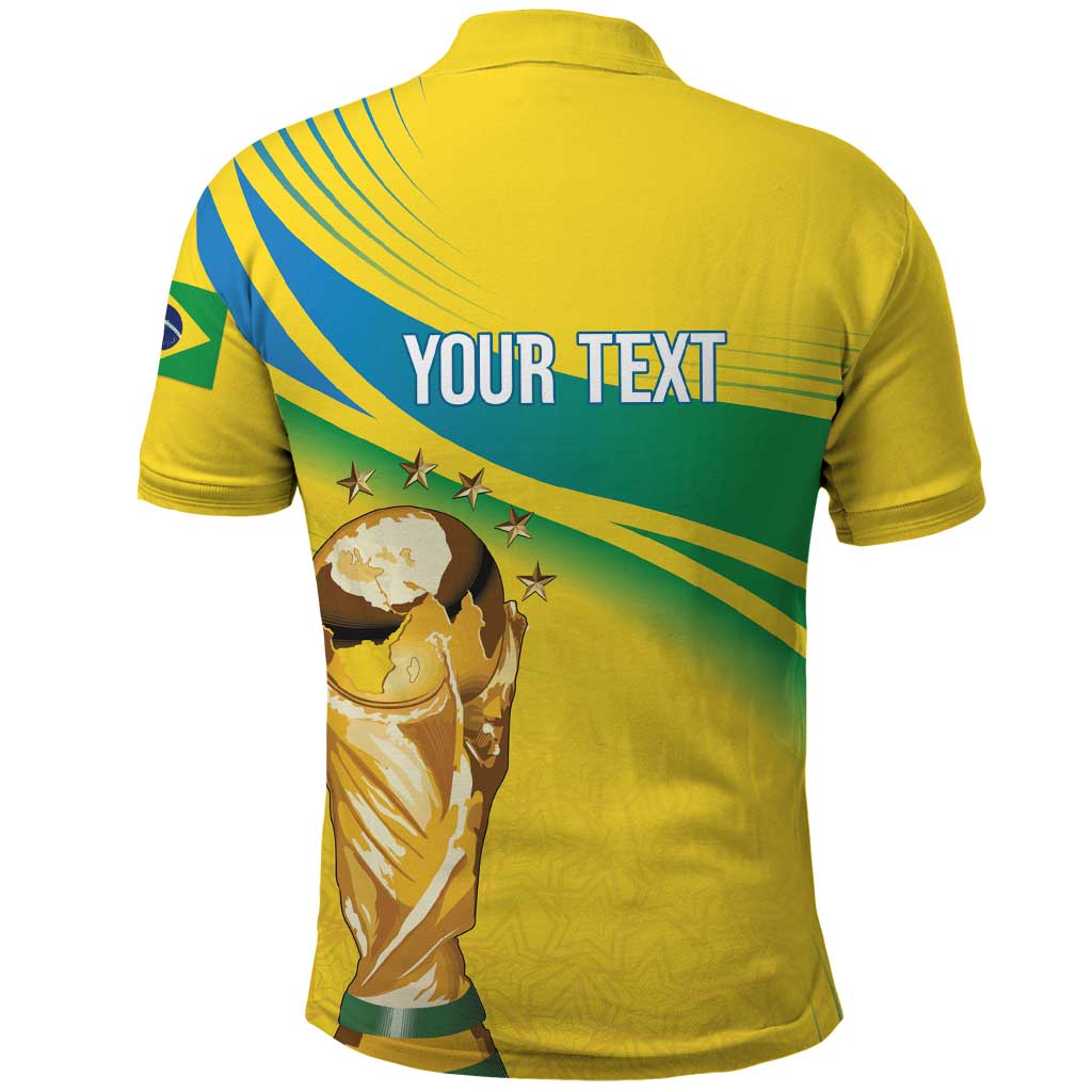 Brazil WC2026 Personalized Polo Shirt Pentacampeón Canaries