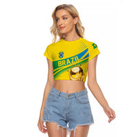 Brazil WC2026 Personalized Raglan Cropped T Shirt Pentacampeón Canaries