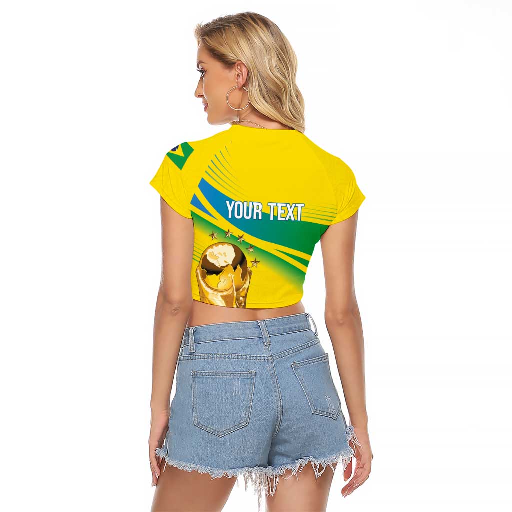 Brazil WC2026 Personalized Raglan Cropped T Shirt Pentacampeón Canaries