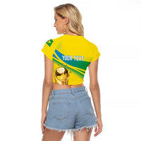 Brazil WC2026 Personalized Raglan Cropped T Shirt Pentacampeón Canaries