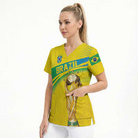 Brazil WC2026 Personalized Scrub Top Pentacampeón Canaries