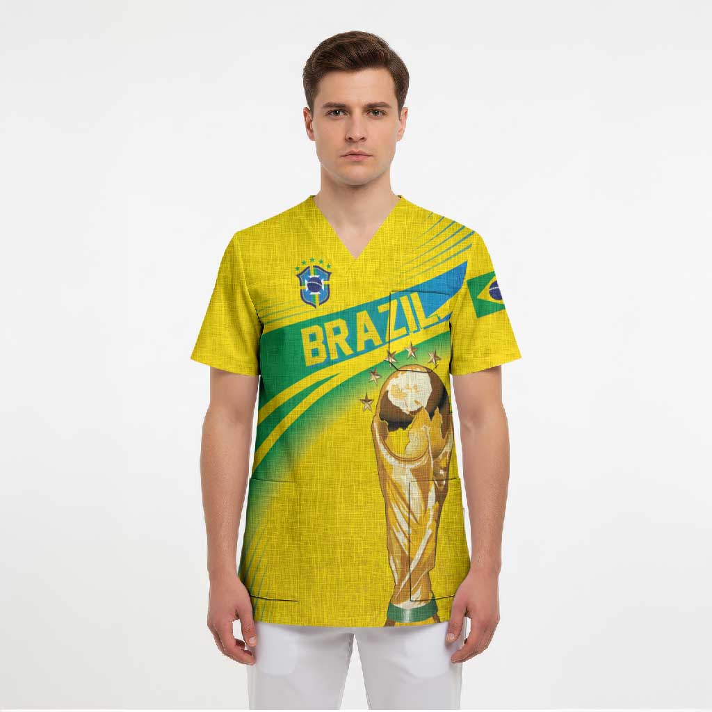 Brazil WC2026 Personalized Scrub Top Pentacampeón Canaries