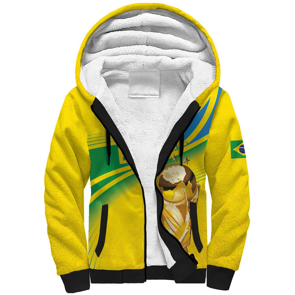 Brazil WC2026 Personalized Sherpa Hoodie Pentacampeón Canaries