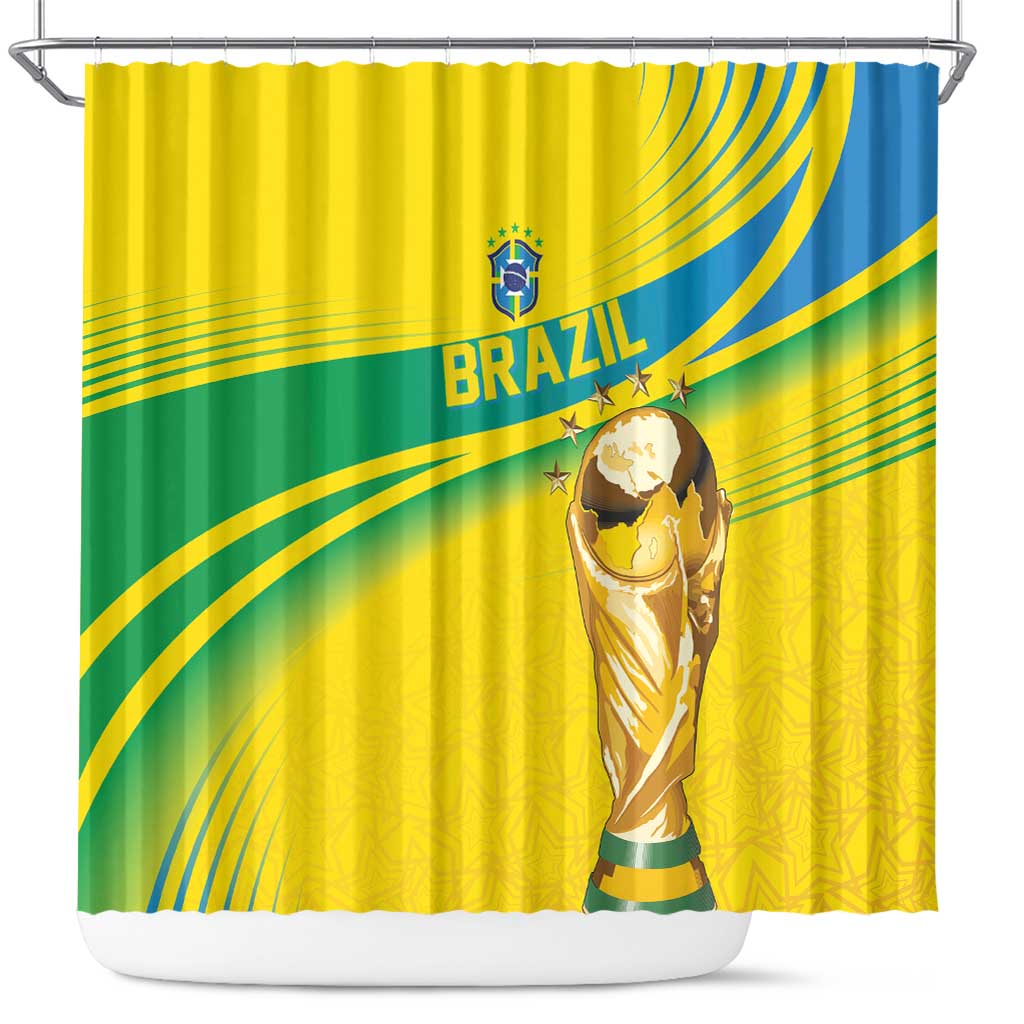 Brazil WC2026 Shower Curtain Pentacampeón Canaries