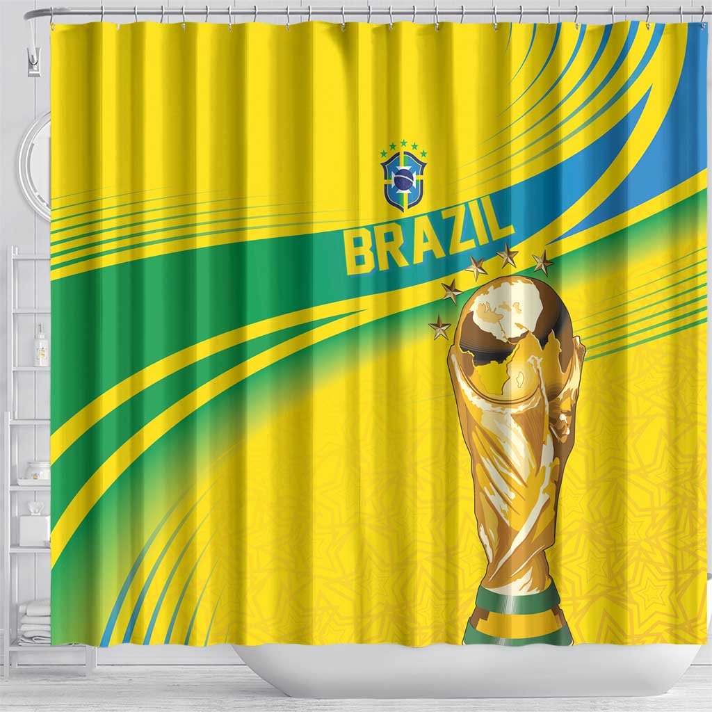 Brazil WC2026 Shower Curtain Pentacampeón Canaries
