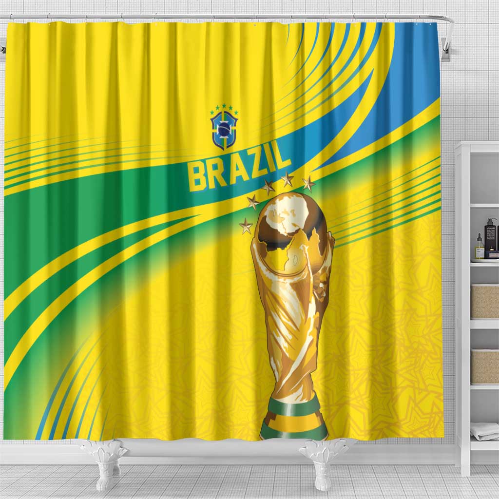 Brazil WC2026 Shower Curtain Pentacampeón Canaries