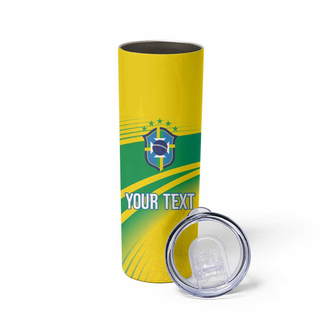 Brazil WC2026 Personalized Skinny Tumbler Pentacampeón Canaries