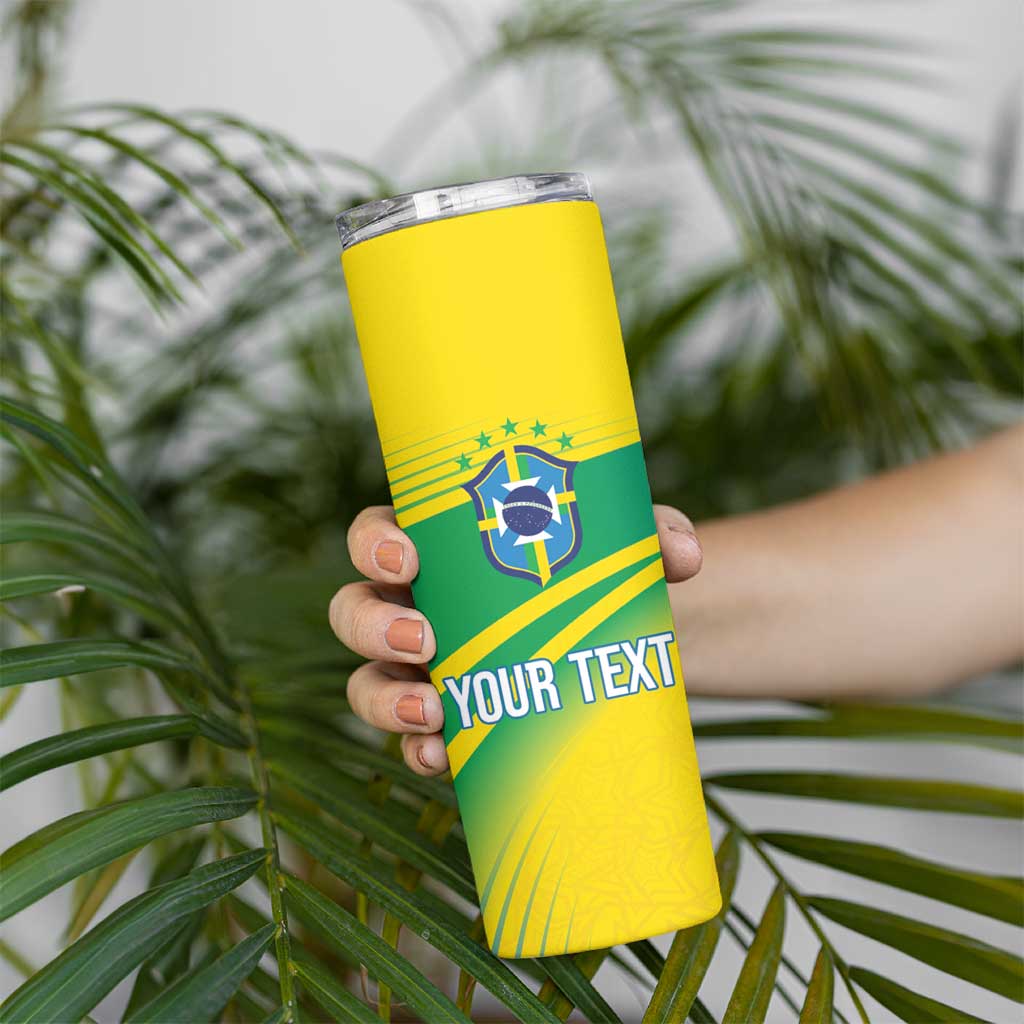 Brazil WC2026 Personalized Skinny Tumbler Pentacampeón Canaries