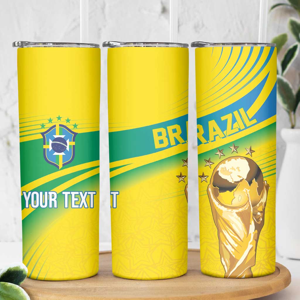 Brazil WC2026 Personalized Skinny Tumbler Pentacampeón Canaries