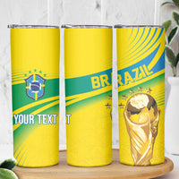 Brazil WC2026 Personalized Skinny Tumbler Pentacampeón Canaries