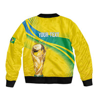 Brazil WC2026 Personalized Sleeve Zip Bomber Jacket Pentacampeón Canaries
