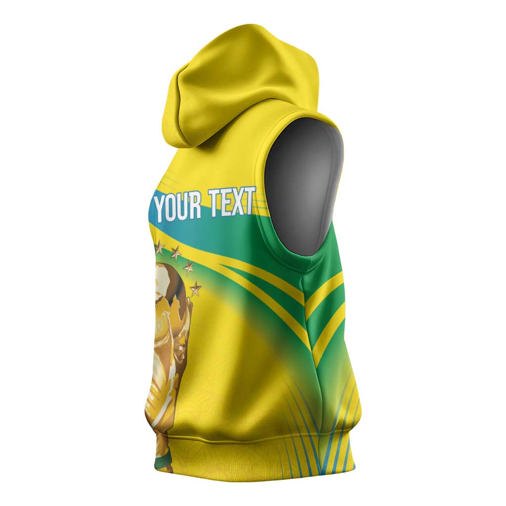 Brazil WC2026 Personalized Sleeveless Hoodie Pentacampeón Canaries