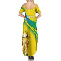 Brazil WC2026 Personalized Summer Maxi Dress Pentacampeón Canaries