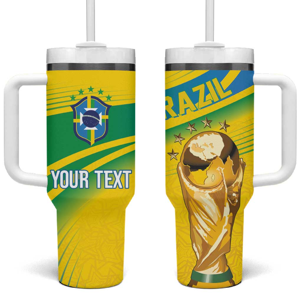 Brazil WC2026 Personalized Tumbler With Handle Pentacampeón Canaries